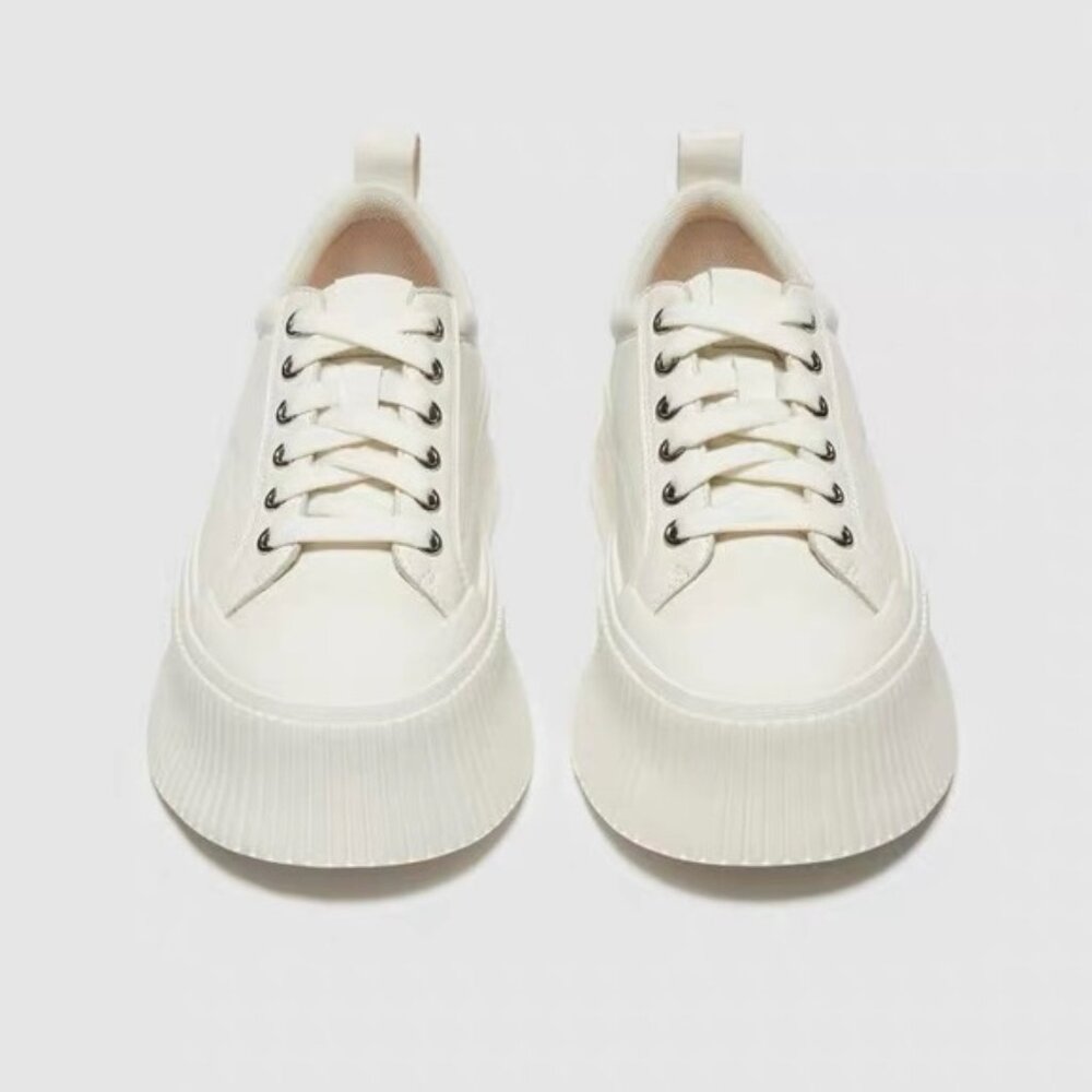 Lace-up Leather Platform Sneakers